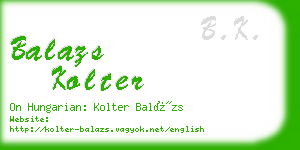 balazs kolter business card